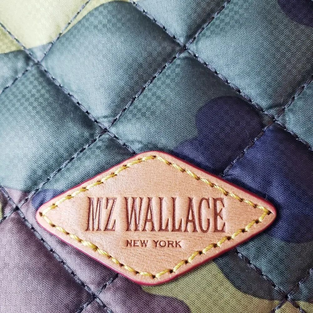 MZ WALLACE Metro Quilted Crossbody Bag Green Camo Camouflage Print - Picture 7 of 16